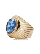 Vintage akwamarin prsten Originální vinobraní 14k produkt s růžovým zlatem VRC127R